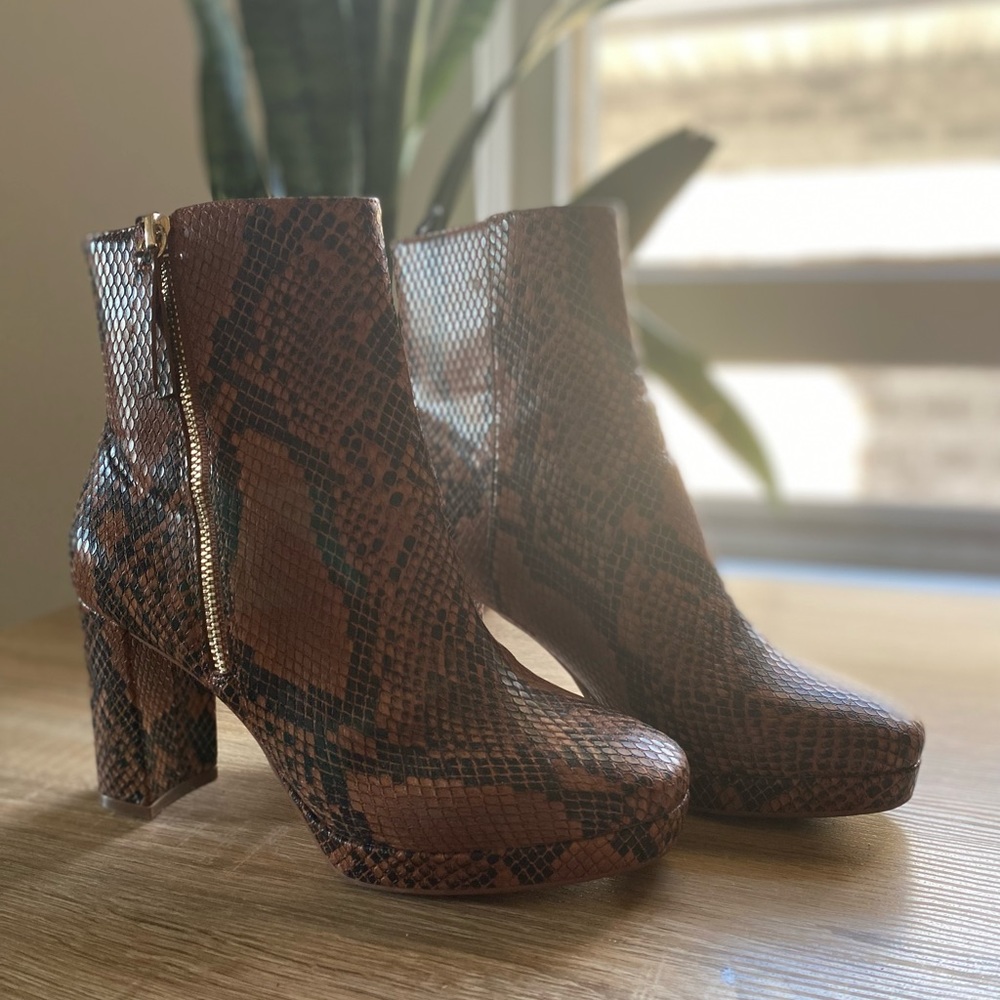 Faux Snakeskin Boots
